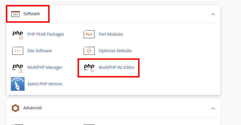 cpanel multiphp ini