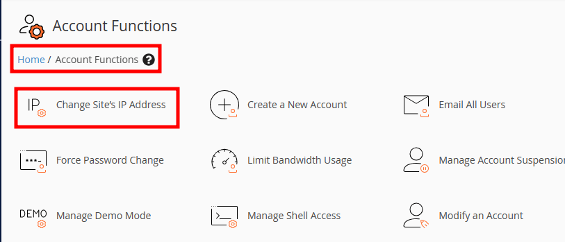 whm change ip address main