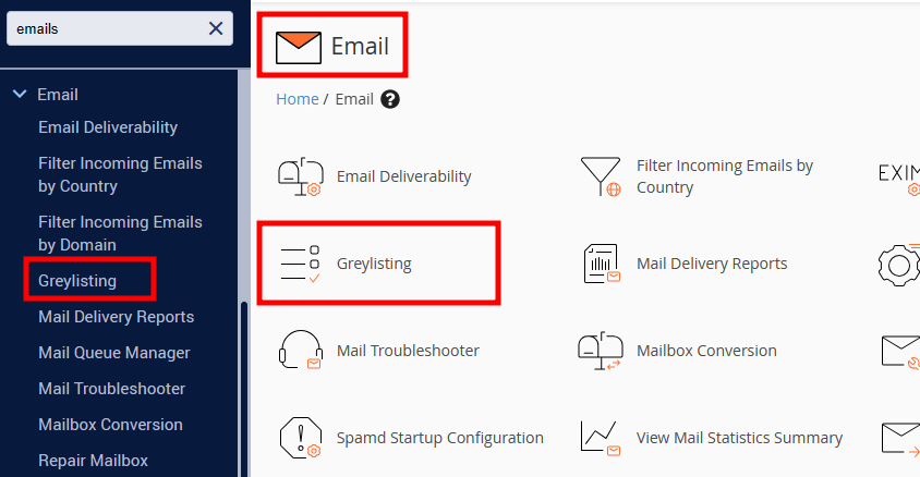 whm greylisting