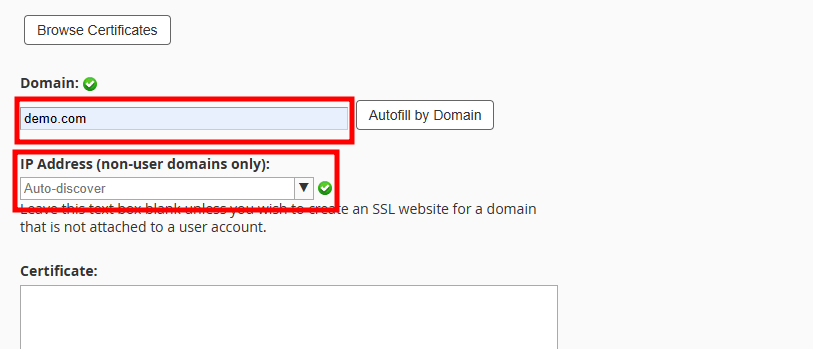 whm install SSL domain