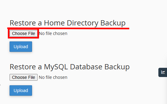 cpanel choose file