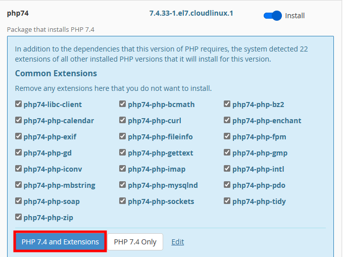 whm install php with extension