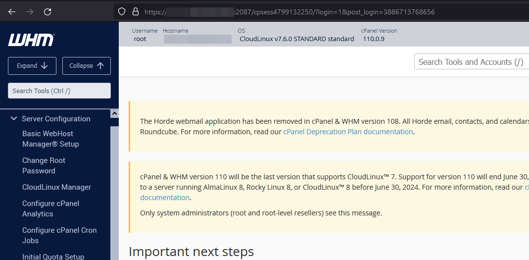 whm access without root password