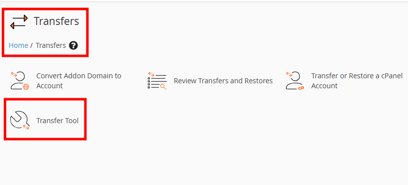 whm transfer tool multiple cpanel account