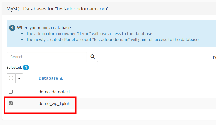 whm convert MySQL database