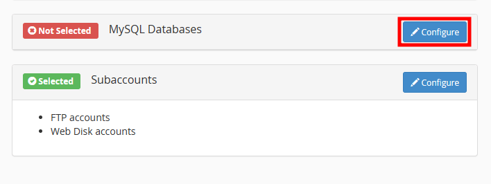 whm convert domain MySQL configure