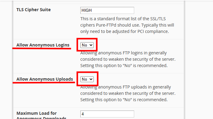 whm ftp configuration