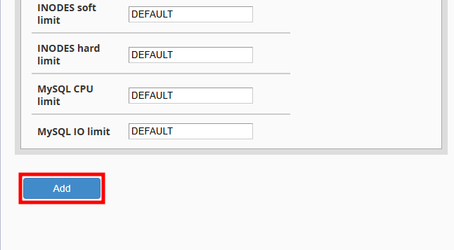 create package for cPanel account