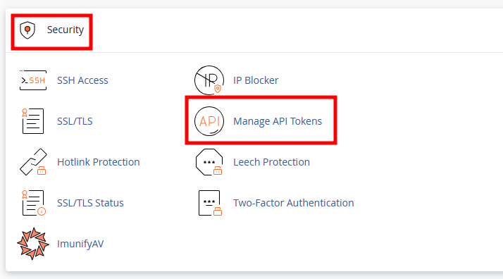 cpanel api token